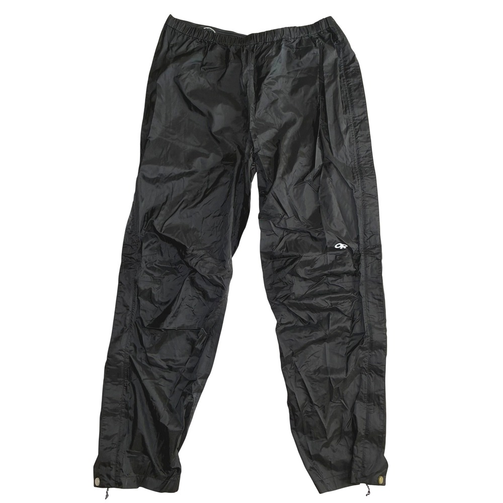 Outdoor Research Pull On Rain Pants Mens Large Black Waterproof Nylon Outdoor